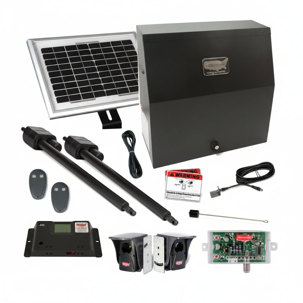 Patriot II Master / Slave Swing Gate Operator With Solar Panel (Includes Photocell, Receiver And Two (2) Transmitters)