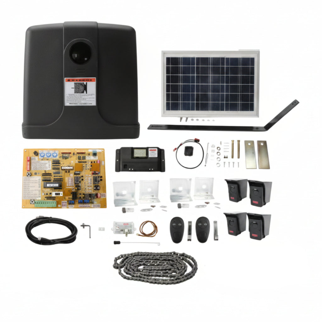 Patriot RSL Slide Gate Operator With Solar Panel (Includes Two (2) Photocells, Receiver And (2) Transmitters)
