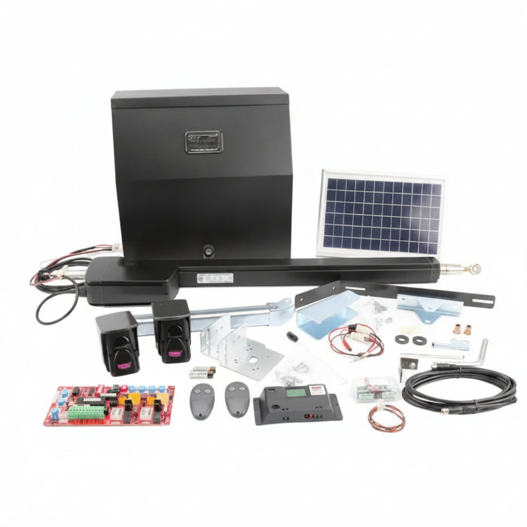 Ranger HD Single Swing Gate Operator With Solar Panel In Metal Enclosure (Includes Photocell, Receiver And Two (2) Transmitters)