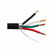Shielded Direct Burial/Outdoor Security/Alarm Wire, Black, 18/4 (18AWG 4 Conductor), Stranded - 100' Section