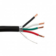 Shielded Direct Burial/Outdoor Security/Alarm Wire, Black, 18/4 (18AWG 4 Conductor), Stranded, Spool, 1000'