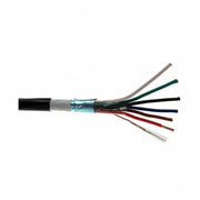 Shielded Direct Burial Multi-Purpose Wire, Black, 18/6 (18AWG 6 Conductor) Stranded, CMX / Outdoor Rated, Spool, 1000'