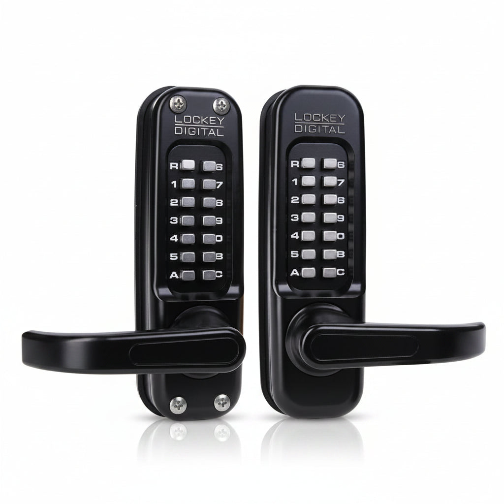 Lockey Mechanical Keyless Heavy Duty Lever Lock - Double Combination (Jet Black)