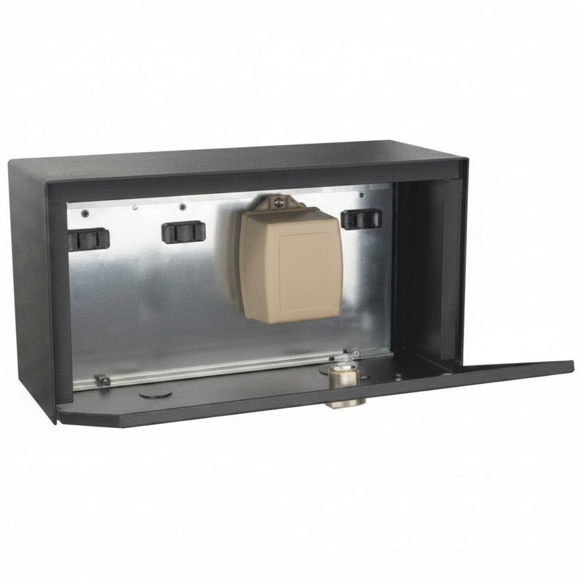Transformer Box - Holds Up To Four (4) 20 Va Plug-In Transformers. Box Is Lockable, Designed For Outdoor Use And Is Etl Listed. (3.23)