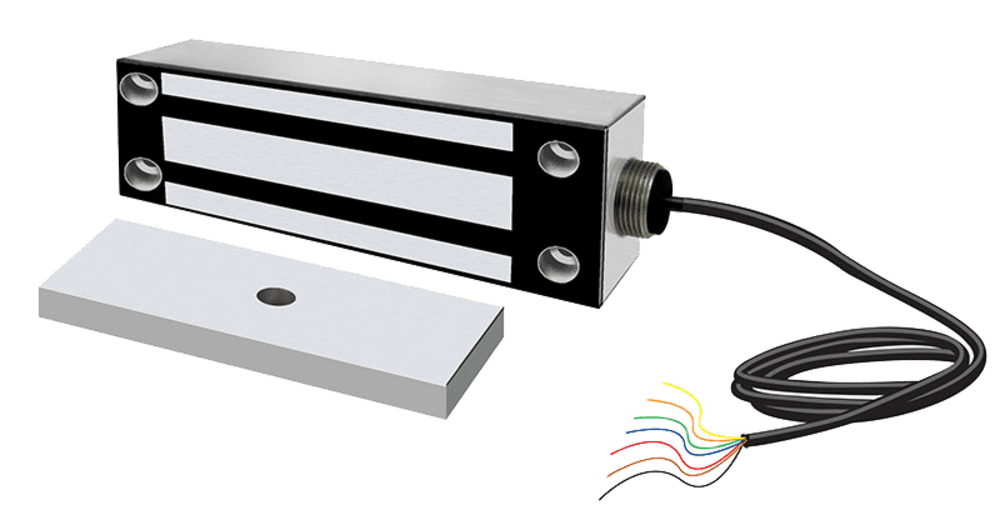 1200Lb Single Gate Emlock, Face Drilled Mounting, Magnetic Bond And Door Status Sensors