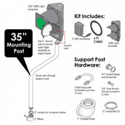 Red / Green Traffic Signal With 35" Mounting Post(3.23)