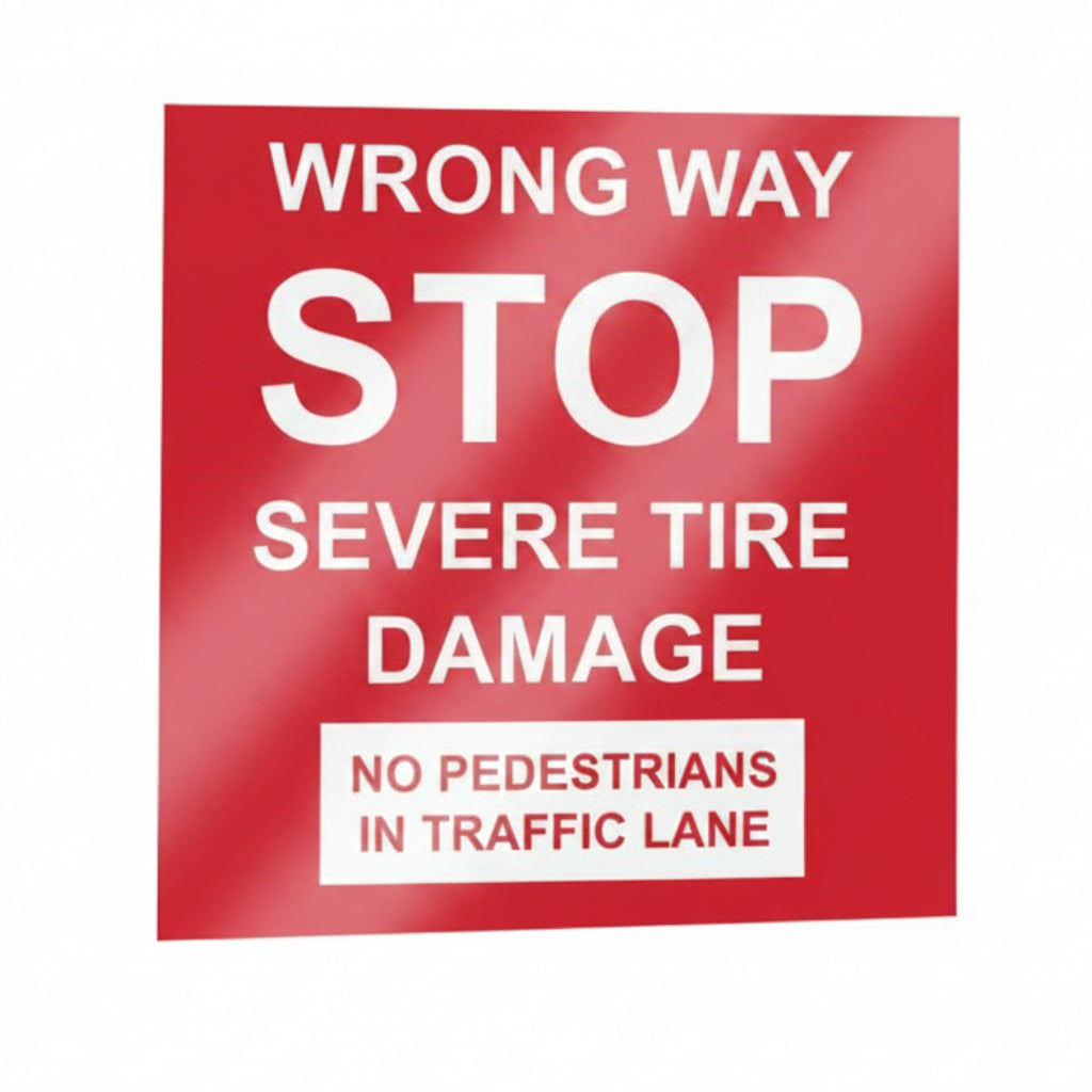 Warning Sign, Red Plastic