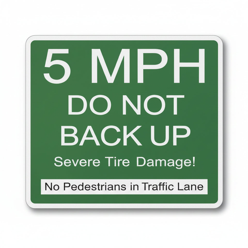 Warning Sign, Green Plastic