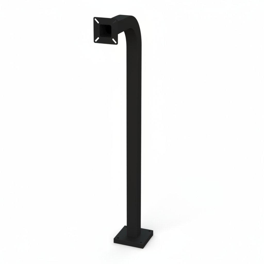 42" Pad Mount Steel Gooseneck Stand - Black