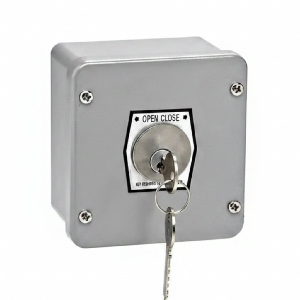 Exterior Open-Close Surface Mount Keyswitch With Center Return, TamperproofSurface Mount Momentary Keyswitch (Open/Close With Center Return) (12.23)