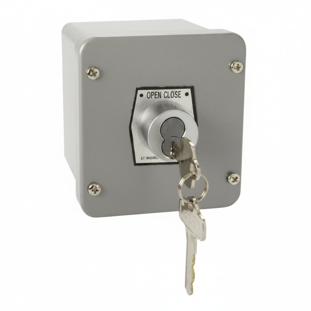 Exterior Open-Close Surface Mount Momentary Keyswitch With Center Return And Best Cylinder, Tamperproof