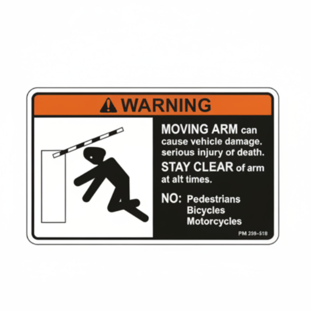 BARRIER ARM WARNING STICKER(3.23)