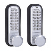 2830 Double Combination Mechanical Keyless Passage Knob Lock (Satin Chrome - Marine Grade)