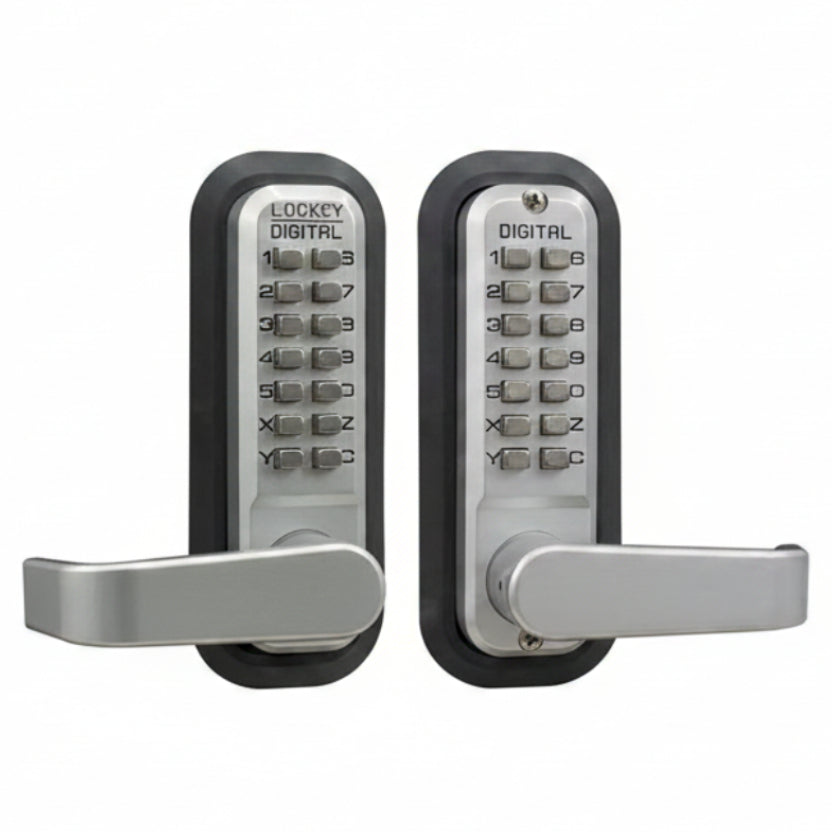 2835 Double Combination Satin Nickle, Marine Grade, Mechanical Lever Lock