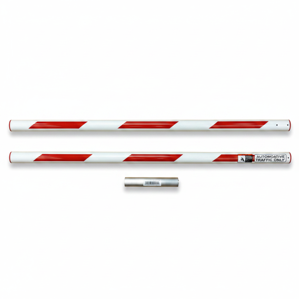 2 Piece 12' Aluminum Arm With Red / White Reflective Caution Stripes (Includes Coupler)