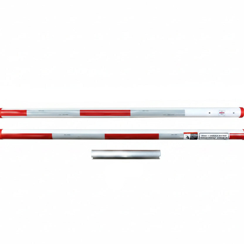 2 Piece 15' Aluminum Arm With Red / White Reflective Caution Stripes (17' Overall - 15' Opening) (Includes Coupler)