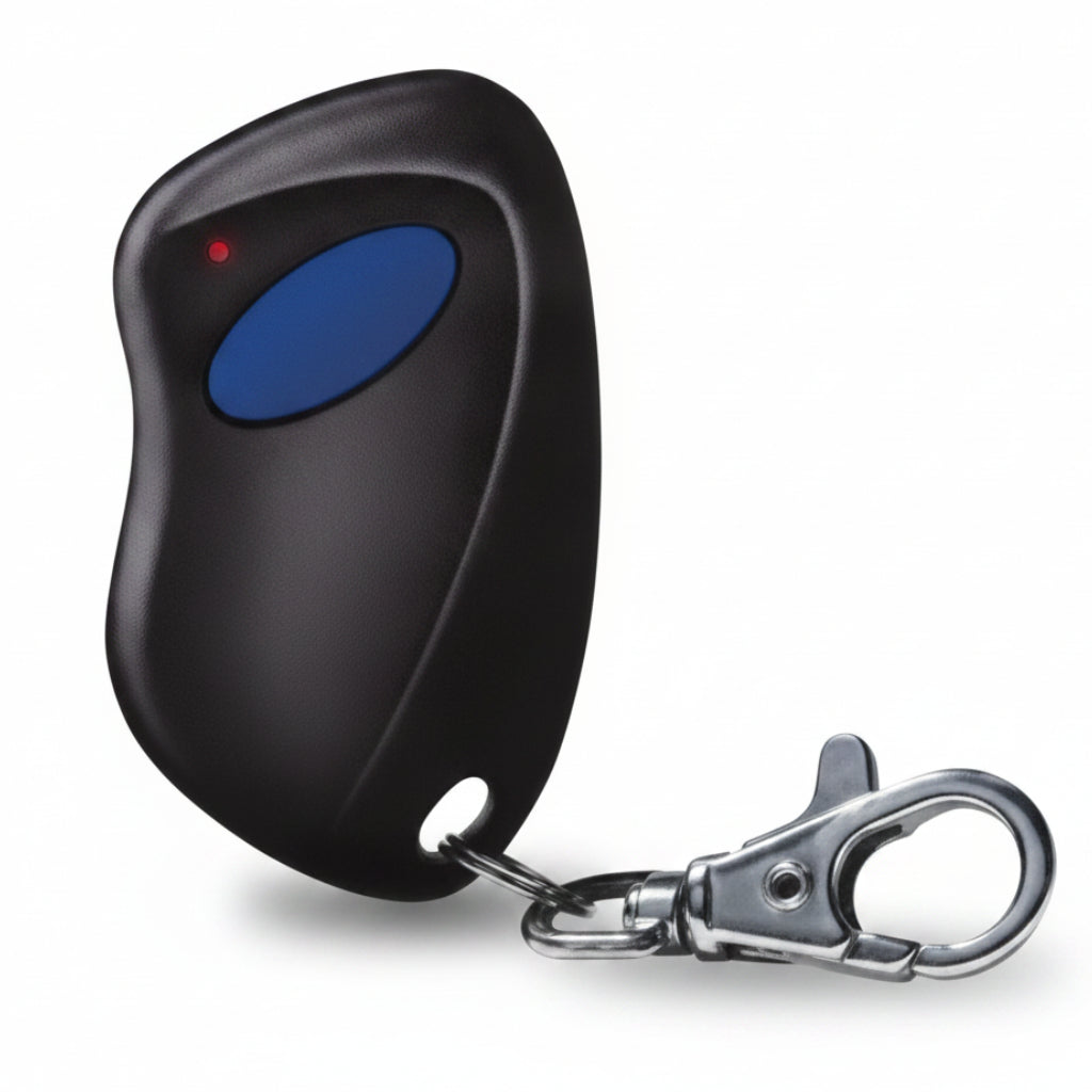 Monarch 318 Mhz 1 Button Keychain Style Remote - Blue Button (Compatible With Linear ACT-31B/21B) - Sold In Lots Of 10 (QTY 100 - 799)
