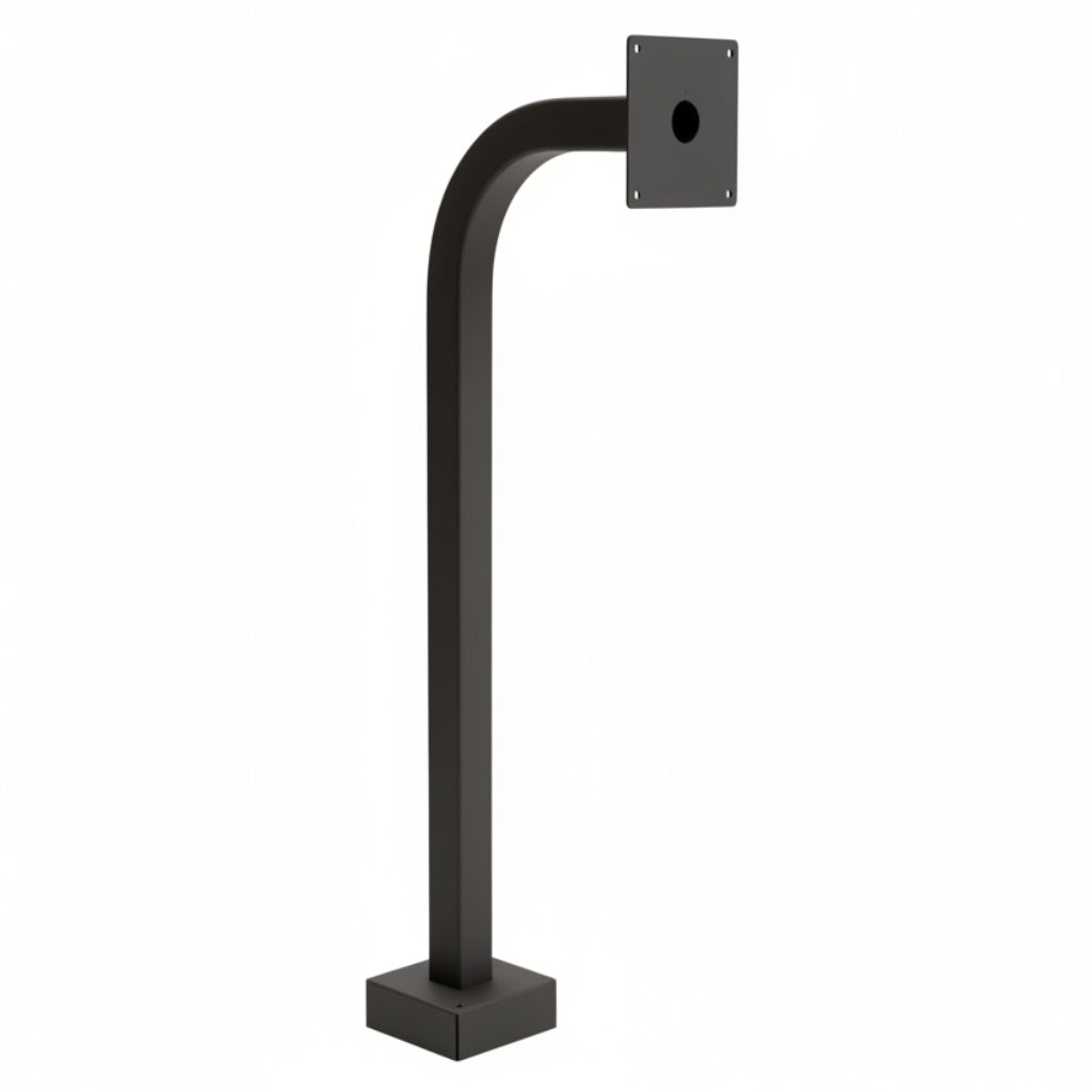 36" Black Wrinkle Gooseneck With 6" x 6" Plate