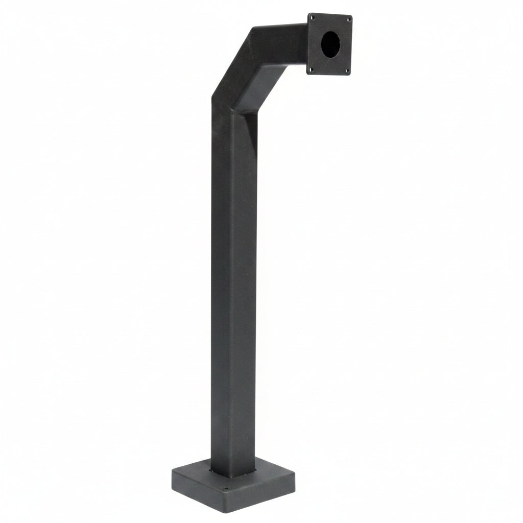 42" Pad Mount Gooseneck Stand With 3" Square Tubing - Black