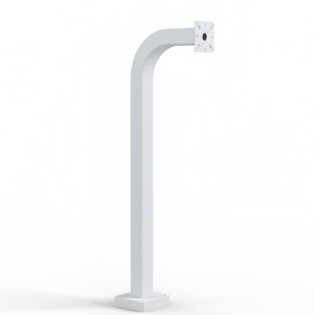 42" Pad Mount Steel Gooseneck Stand - White (12.21)