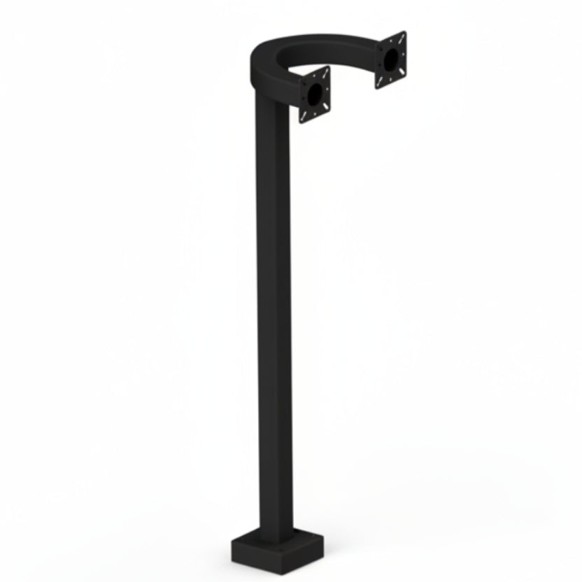 42" Dual Headed, Side By Side Gooseneck Stand - Black