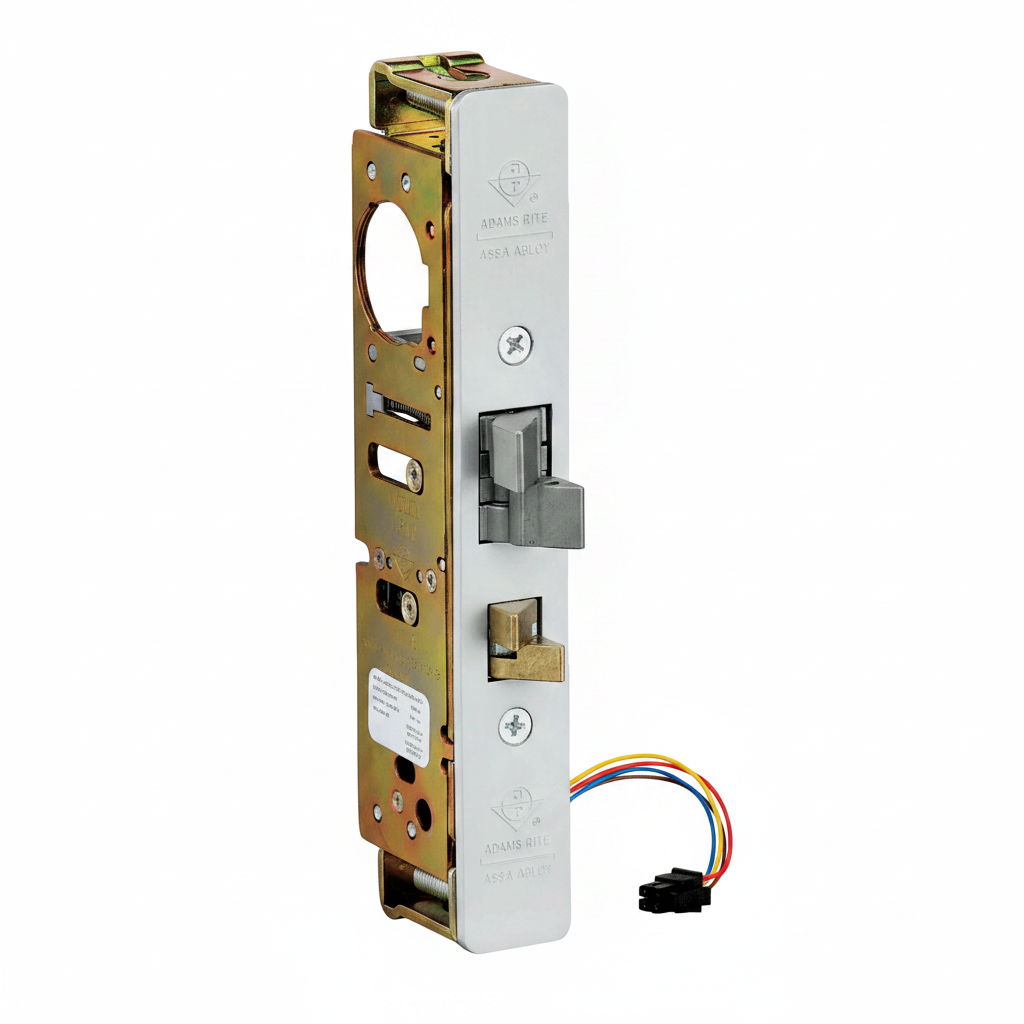 Adams Rite 4300 Steel Hawk Electrified Deadlatch..Backset: 1 1/8"..Clear Anodized Aluminum