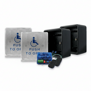 Bea Wireless Push To Open Package (Includes: (2) Square Push Plates, (2) Surface Mount Boxes, (2) Transmitters And (1) Receiver)