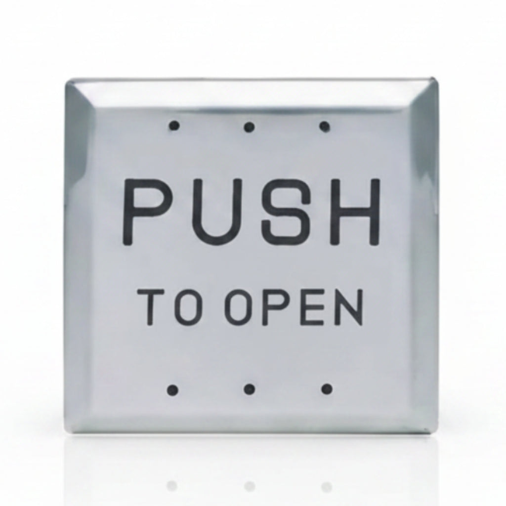 SDC 4-1/2" x 4-1/2" Square Push Plate Switches, Push To Open, Black Infill, SPDT