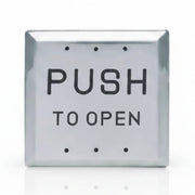 SDC 4-1/2" x 4-1/2" Square Push Plate Switches, Push To Open, Black Infill, SPDT