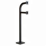 58" Dual Height Pad Mount Single Channel Pedestal, 42" And 58" Mounting Surface, Black Steel