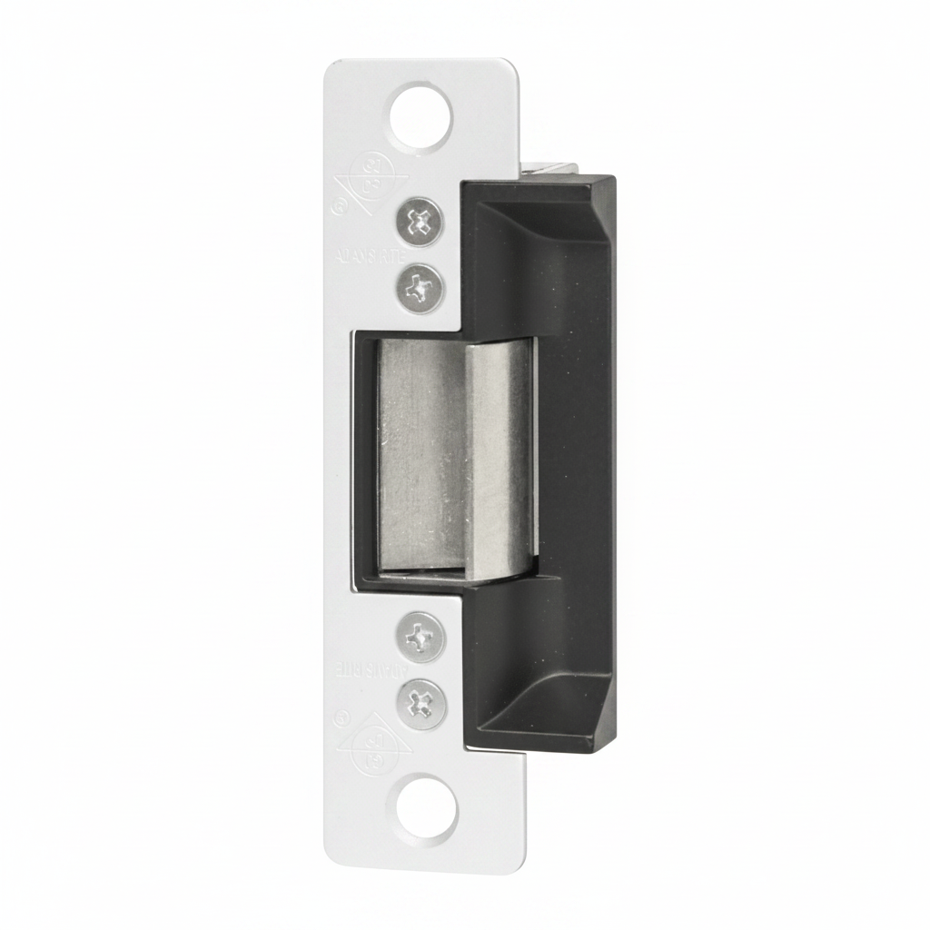 Adams Rite Electric Strike, Fail Secure, 24 VAC, for Aluminum Applications, 4-7/8" x 1-1/4" Flat Faceplate with Round Corners, Aluminum Finish