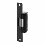 Adams Rite Electric Strike, Electrically Unlocked (Fail Secure) 6-7/8" X 1-1/4" Flat Faceplate With Radius Corners, 12Vac, Black Anodized Aluminum