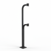 72" Pad Mount, Dual Height, Steel Gooseneck, Black (9.22)