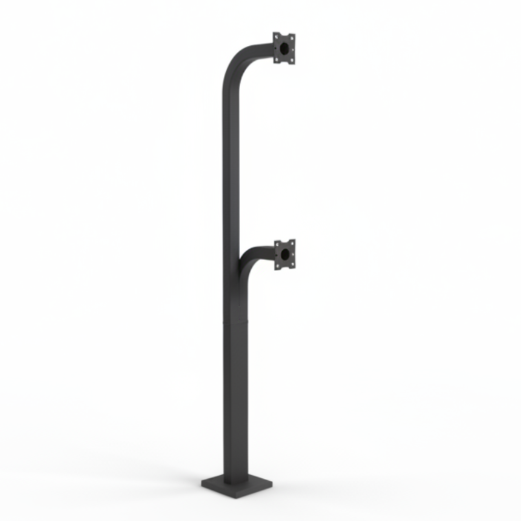 72" Pad Mount, Dual Height, Steel Gooseneck, Black (9.22)