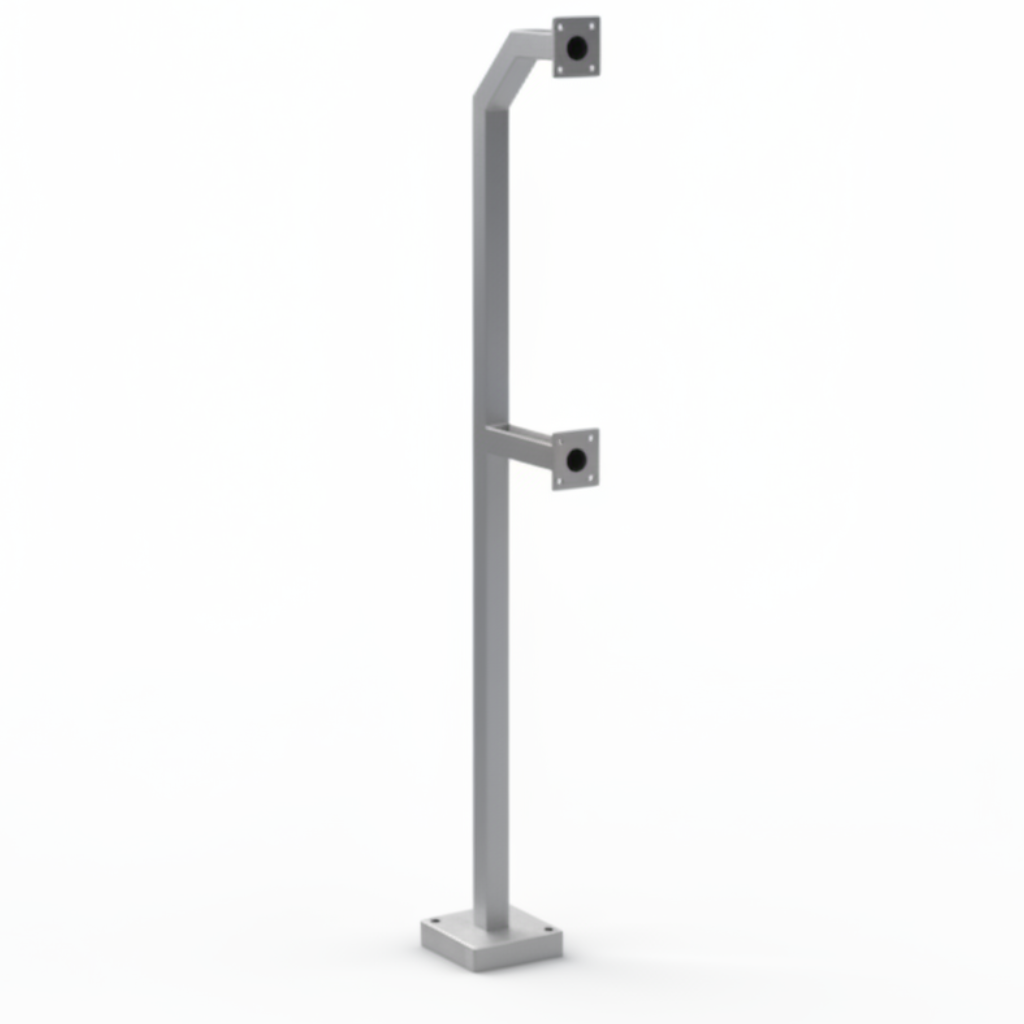72" Dual Height Pad Mount Gooseneck Stand - Stainless Steel