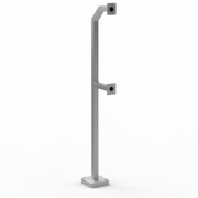 72" Dual Height Pad Mount Gooseneck Stand - Stainless Steel