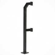 72" Dual Height Pad Mount Gooseneck Stand With 3" Square Tubing - Black
