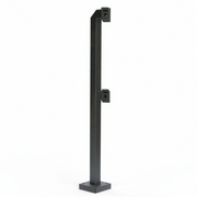 72" Dual Height Low Profile Pad Mount Gooseneck Stand With 3" Square Tubing - Black
