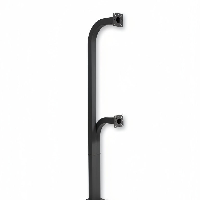 72" Dual Height In-Ground Gooseneck Stand - Aluminum - Black