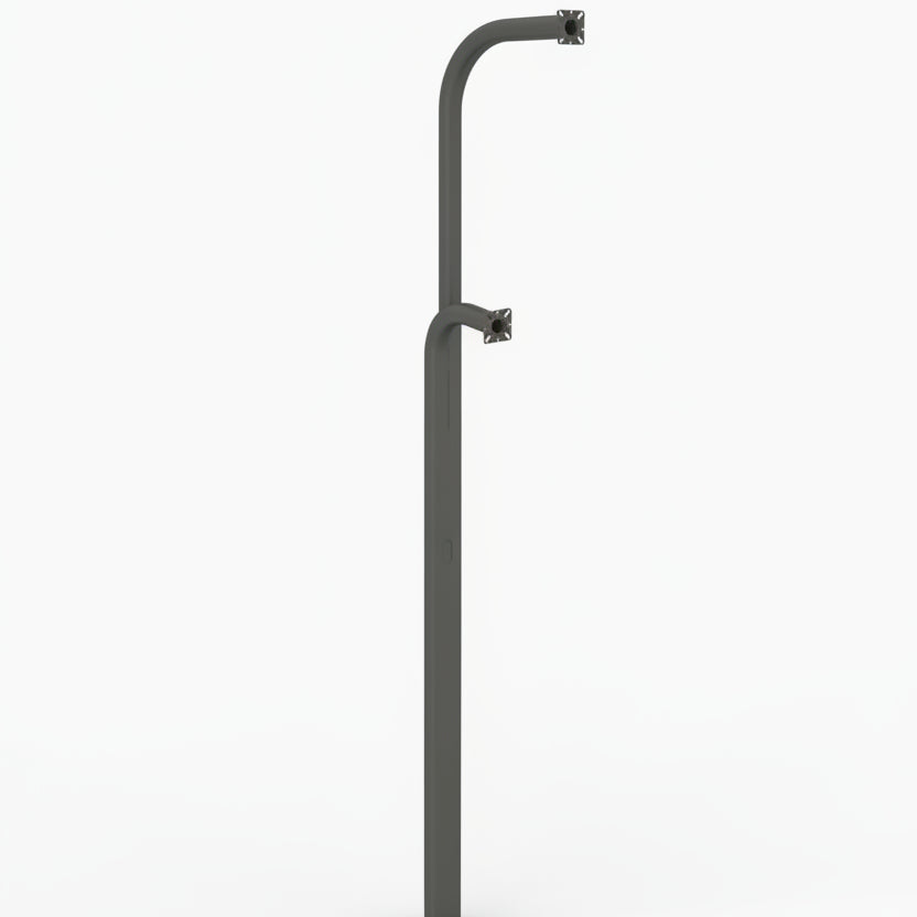 72" Dual Height In-Ground Gooseneck - Black