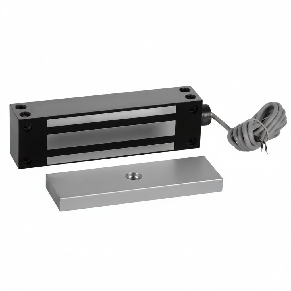 RCI 1500Lb Gatemag, 12/24 VDC, Remote Lock Status, Swinging or Sliding Gates, Satin Stainless Steel