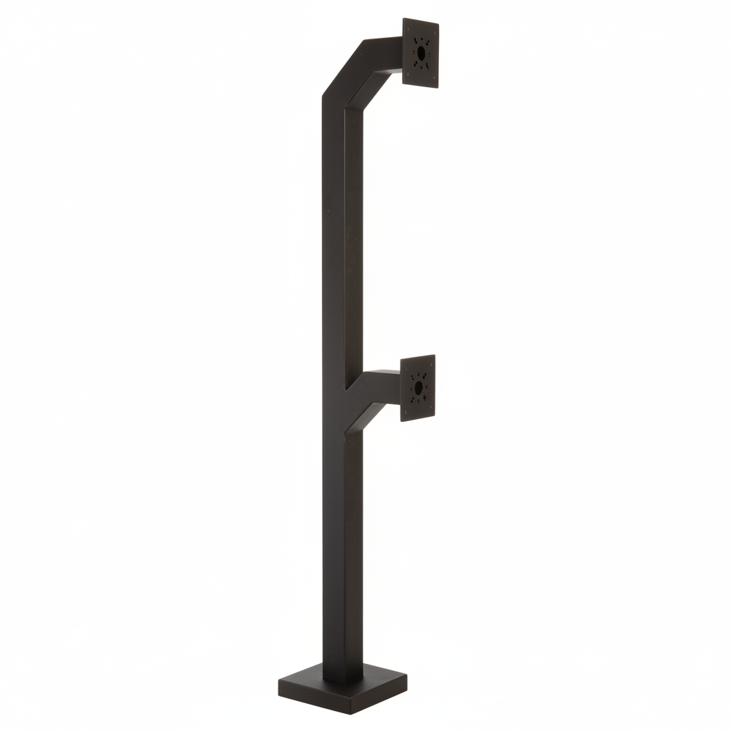 84" Dual Height Pad Mount Gooseneck Stand With 4" Square Tubing (12.21)