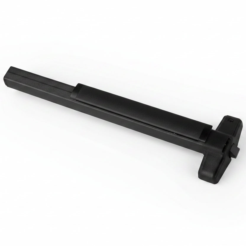 Von Duprin Rim Exit Bar, Wide Stile Pushpad, 36" Device, Exit Only, Less Trim, Hex Key Dogging, Black Anodized Aluminum Finish, Non-Handed