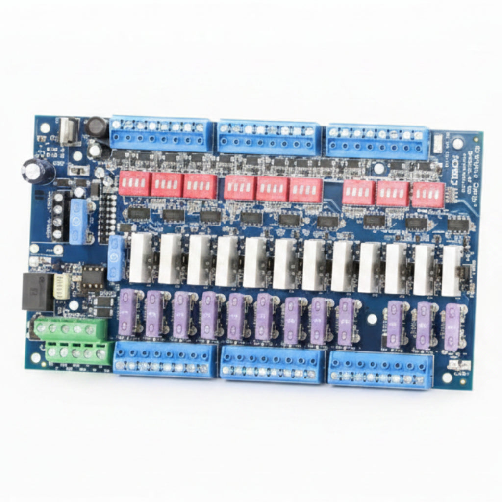 Altronix Power Control Module, 2 10A DC Inputs, 12 Fused Output, NO / NC / Wet / Open Collector Sink, Individual Selectable FS/FSE, Dry Form C, Fire Alarm Disconnect