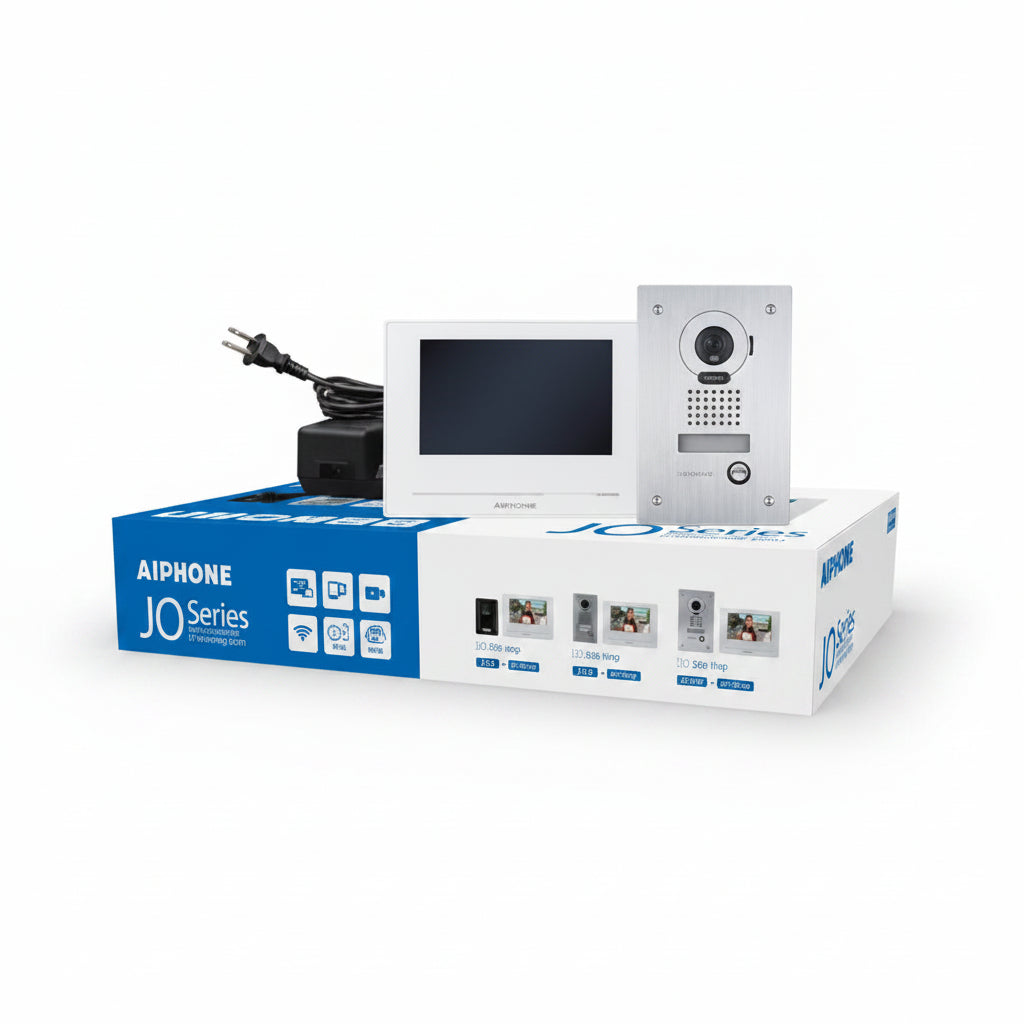 Aiphone JOS-1FW Mobile-Ready Box Set With Flush-Mount Door Station (Includes: JO-DVF, JO-1MDW, PS-1820UL)