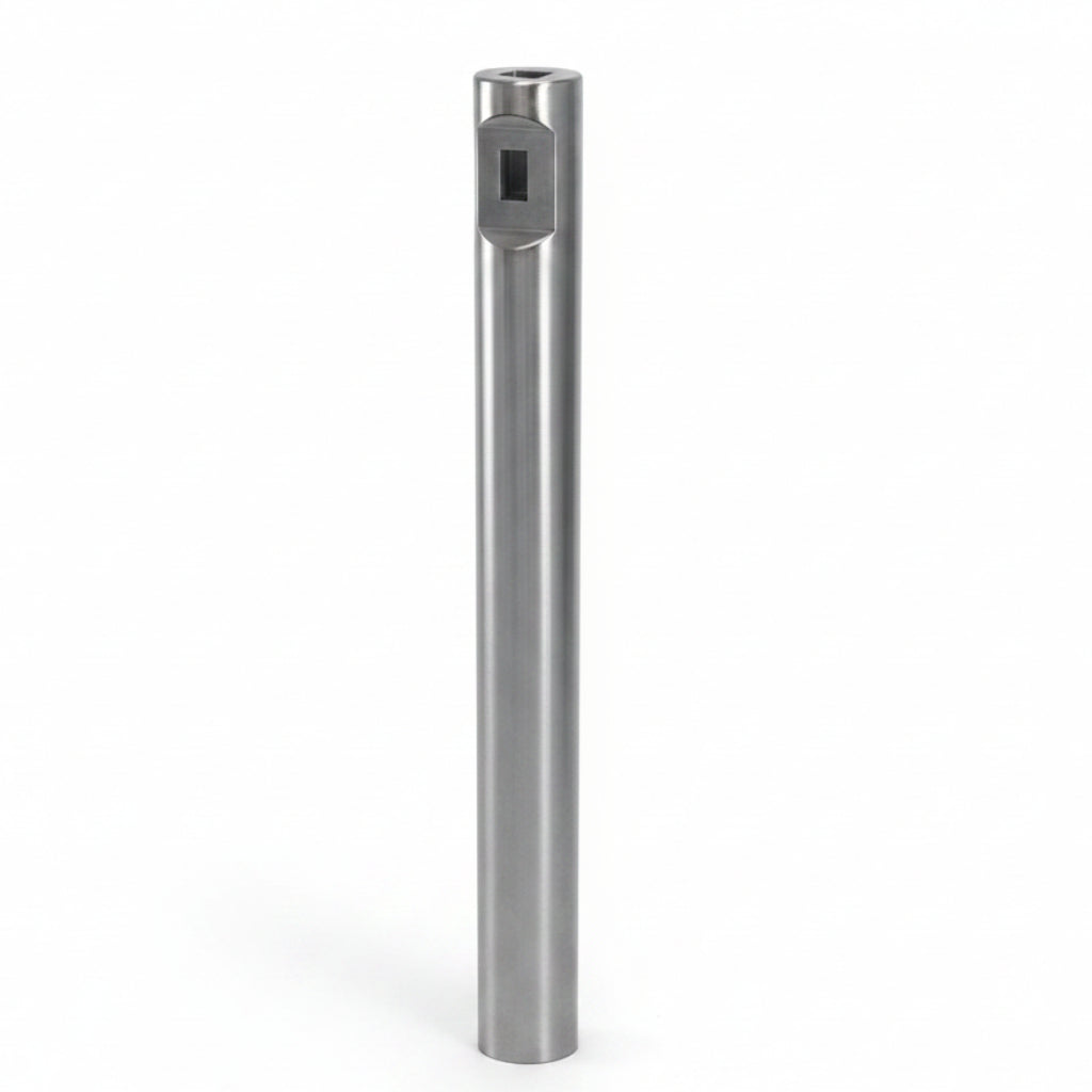 47" Round, 5" Diameter Pedestal, Single Gang - Brushed Stainless Steel