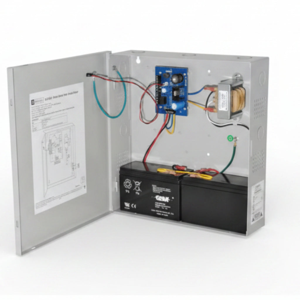 Altronix Power Supply/Charger, Input 115VAC 50/60Hz @ 0.6A, 2 PTC Outputs, 12/24VDC @ 1A, Grey Enclosure