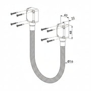 Reinforced, Braided Stainless Steel Guiding Cable (17-3/4" Long) W/ Aluminum Junction Boxes - Black with End Caps (Black)