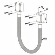 Reinforced, Braided Stainless Steel Guiding Cable (17-3/4" Long) W/ Aluminum Junction Boxes - Silvernd Caps (Silver)