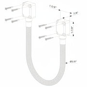 Reinforced, Braided Stainless Steel Guiding Cable (25-9/16" Long) W/ Aluminum Junction Boxes - Black